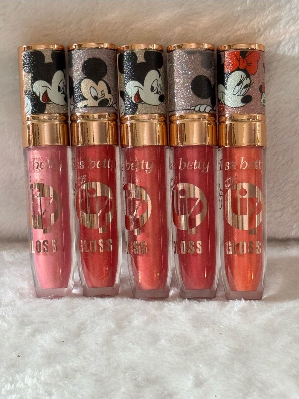 Disney Mickey & Minnie Lip Gloss Set - Shimmery Pink to Coral Shades